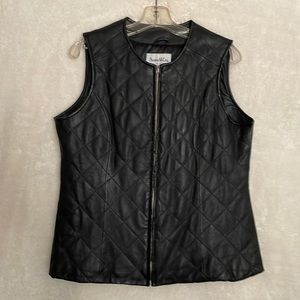 Pamela McCoy. Quilted Leather Vest. Size M